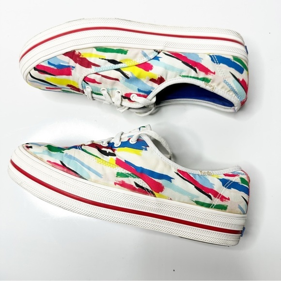 Kate Spade x Keds Multicolor Brushstrokes Sneakers Size 8.5 - Picture 1 of 5
